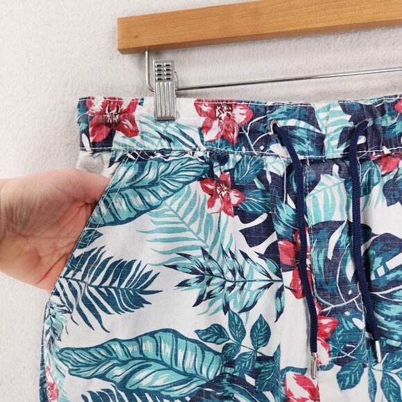 Another Hype Piece Pants Mens Large Blue Floral AHP Hawaiian Ripstop Joggers - Picture 2 of 13